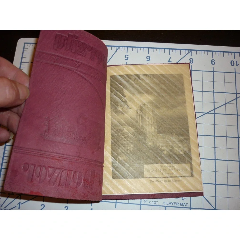 Vintage University of Denver Souvenir Photo Booklet Red Leatherette DU History